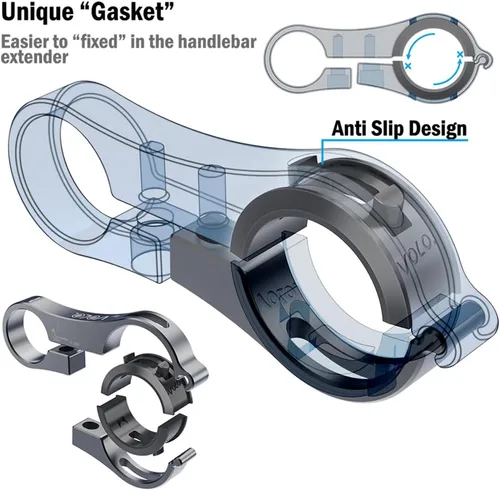 Vista 3 de Volo - Extensor de barra estable de aluminio duradero para manillar de bicicleta, soporte de montaje para bicicleta, soporte para soporte