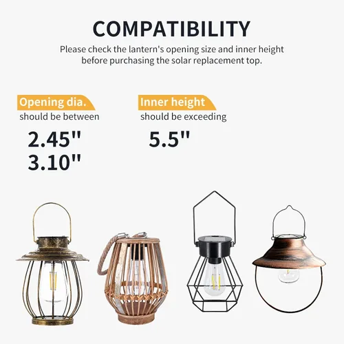 Vista 5 de Replacement Solar Light Parts-Solar Lanterns Outdoor Waterproof Two Sizes