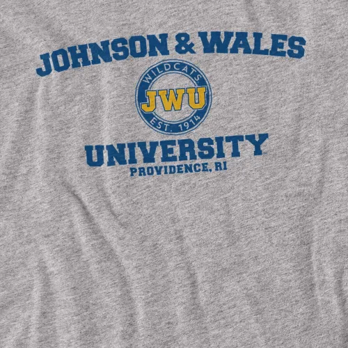 Vista 2 de Camiseta oficial de Johnson & Wales University con logotipo circular para niños y niñas Athletic Heather