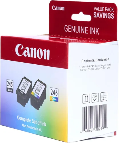 Vista 2 de Canon Paquete económico de tinta original PG-245 / CL-246 (2 cartuchos), compatible con iP2820, MG2420/2924/2920/3020/2522/2525, MX492