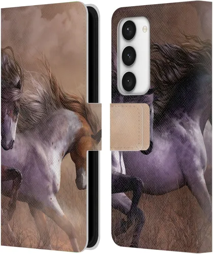 Vista 150 de Head Case Designs Officially Licensed Laurie Prindle A Morgan Christmas Western Stallion Leather Wallet Case Compatible with Samsung Galaxy A07 4G