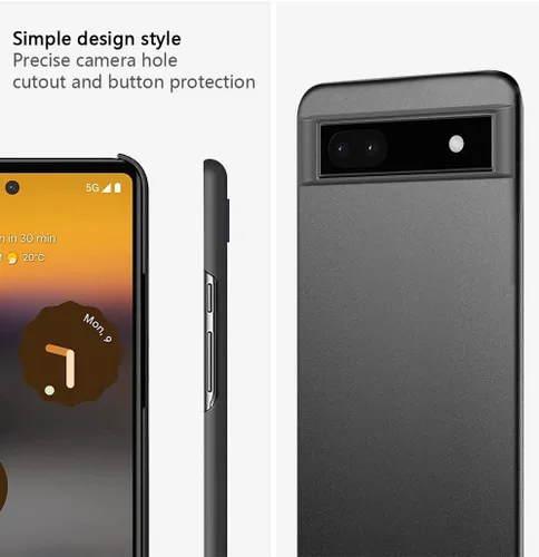 Vista 4 de Bastmei Funda para Google Pixel 6a 5G (2022), extremadamente ligera, ultra ligera, súper delgada, protección de cámara, carcasa de PC dura