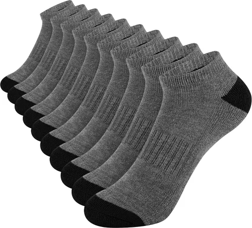 Vista 7 de Comfoex 10 pares de calcetines para niños de 4-6, 6-8, 8-10 años, calcetines deportivos de corte bajo para niños, calcetines cortos medio acolchados