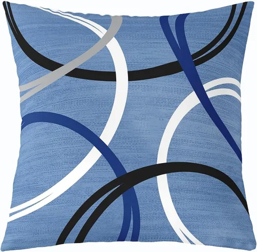 Vista 27 de Funda de almohada moderna con estampado de líneas geométricas de doble cara de 16 x 16 pulgadas, funda de almohada cuadrada suave con remolinos