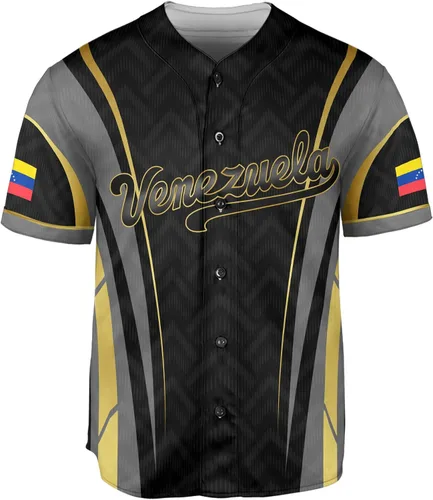 Vista 3 de Camiseta de béisbol personalizada de Venezuela para hombres, camiseta de béisbol personalizada de Venezuela, camiseta de fútbol de Venezuela