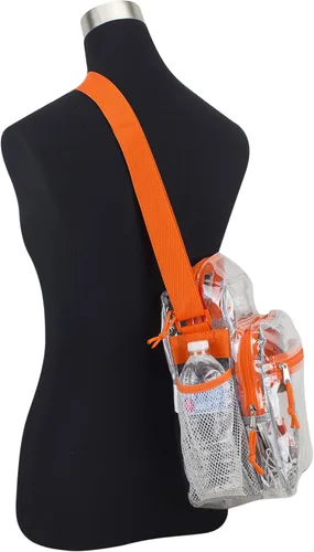 Vista 5 de Eastsport Bolsa transparente aprobada para estadios con correa cruzada ajustable de 12 x 10 x 6 pulgadas, bolsa de mensajero transparente