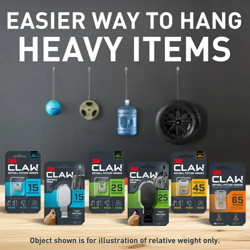 Vista 9 de 3M Claw Percha para cuadros de yeso, plateado