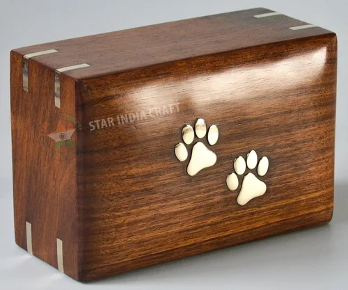 Vista 3 de STAR INDIA CRAFT Urna de madera – Urnas de mascotas para cenizas de perros, urnas decorativas de madera para cenizas – Urnas de cremación