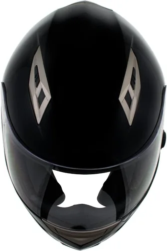 Vista 6 de Milwaukee Helmets H510 Casco de motocicleta de cara completa 'Chit-Chat' negro brillante con intercomunicador, altavoz y micrófono integrados