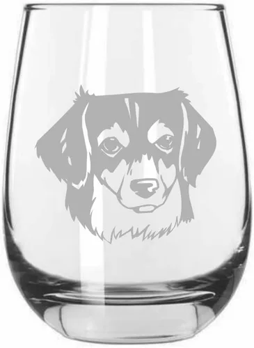 Vista 336 de Shar Pei (chino) - Vaso de vino sin tallo grabado para perro, 15.25 onzas