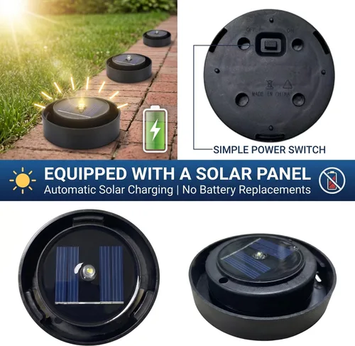 Vista 3 de Parte superior de repuesto de luz solar, panel solar de repuesto de 3.15 pulgadas para luces de exterior, LED integrado con control de interruptor