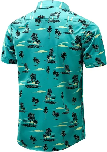Vista 3 de ENVMENST Hawaiian Shirt for Men Short Sleeve Beach Printed Summer Button Down Aloha Shirt(S-3XL)