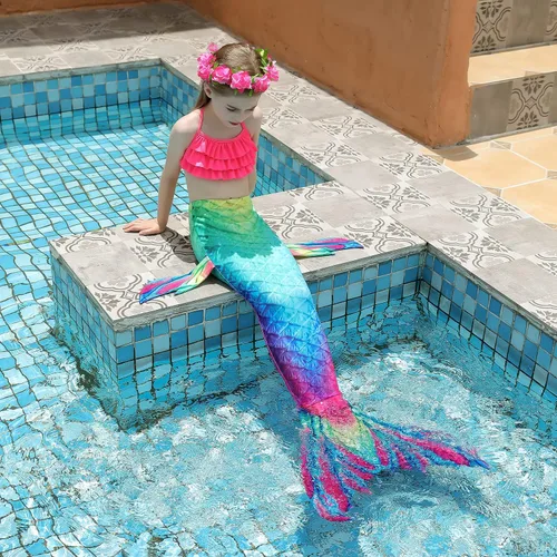 Vista 5 de Kokowaii - Sofisticado traje de baño con cola de sirena para niñas