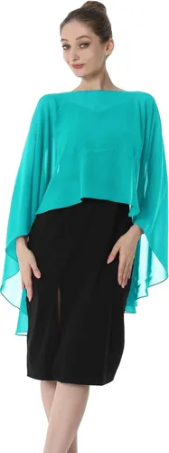 Vista 2 de Baoqiya Capas de gasa Capelets transparentes Poncho de capa larga para mujeres más