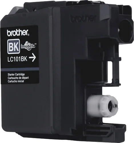 Vista 4 de Brother Cartucho de tinta negro genuino de rendimiento estándar, LC101BK, tinta negra de repuesto, rendimiento de hasta 300 páginas, LC101