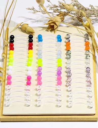 Vista 7 de Prjndjw 48 piezas que brillan en la oscuridad de plástico flexible acrílico curvado, con ojos de serpiente, lengua, pezón, piercing corporal