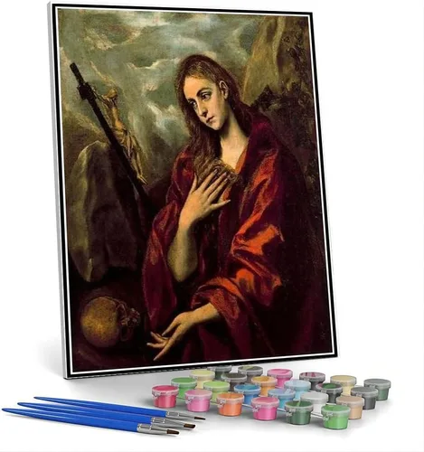 Vista 5 de Kits de pintura por números para adultos y niños festín en la casa de Simón Pintura por El Greco DIY pintura al óleo por números Kits de pintura por