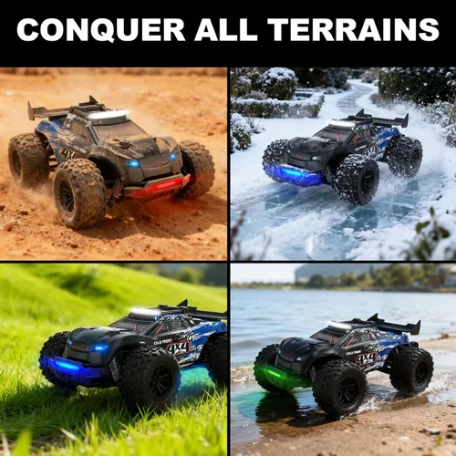Vista 6 de Coche RC 4WD a escala 1:16 para adultos, camión de control remoto todo terreno de 40 KM/H - Vehículo eléctrico de alta velocidad de 2.4 GHz con 2