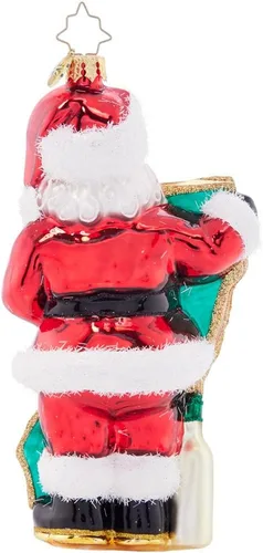 Vista 2 de Christopher Radko Adorno decorativo de Navidad de vidrio europeo hecho a mano, Cali Claus