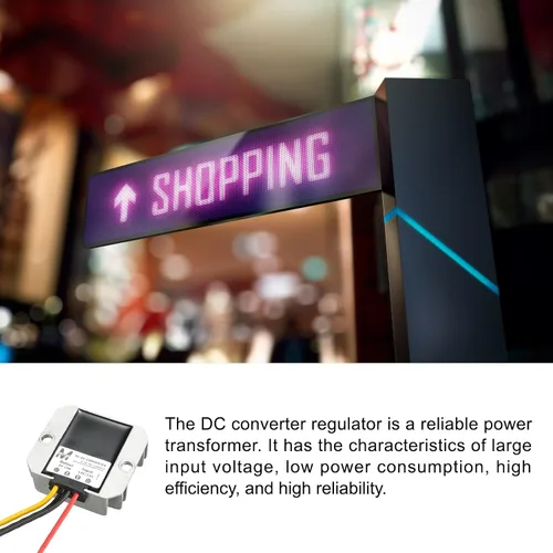 Vista 3 de Regulador convertidor de CC a CC, transformador de conversión impermeable, [para camiones y automóviles] - CC 12V/24V (9V - 35V) a DC 6V 10A 6V 10A