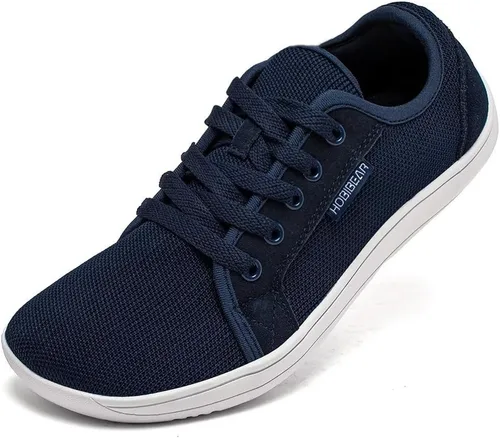 Vista 10 de HOBIBEAR - Zapatos minimalistas para mujer y hombre de suela cero, tenis de moda de horma ancha, con sensación de ir descalza Todo negro