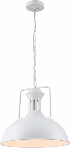 Vista 8 de Lámpara colgante de cúpula industrial, iluminación de techo colgante de granero para isla de cocina, comedor, metal de bronce rústico