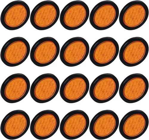 Vista 24 de Astra Depot Juego de 4 unids rojo 4 "redondo 12 LED Stop Running Luz trasera Ojal Plug para vehículo largo camión remolque