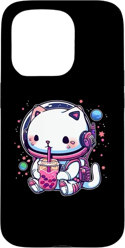 Vista 14 de iPhone 16 Kawaii Cat Bubble Boba Tea In Space Astronaut Anime Girls Case
