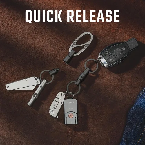 Vista 5 de KeyUnity KA15 Conector de llavero giratorio de doble extremo, ligador de llave giratorio de titanio para mosquetón y carillón de viento