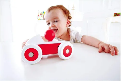 Vista 2 de Hape - Early Explorer - Coche de juguete Rolling Roadster, rojo