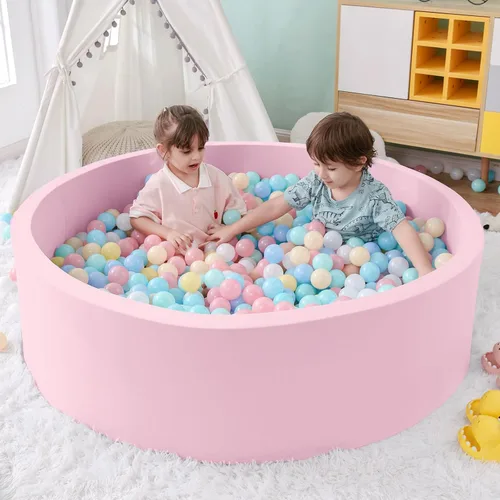 Vista 14 de SHJADE Piscina de pelotas de espuma para niños pequeños, 35.4"x 11.8" Piscina de pelotas para niños, Piscina de pelotas redonda suave para bebés