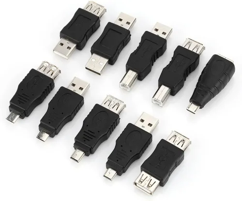 Vista 8 de Kit de adaptador USB de 40 piezas, mini cambiadores, convertidores, conectores USB macho a hembra micro USB