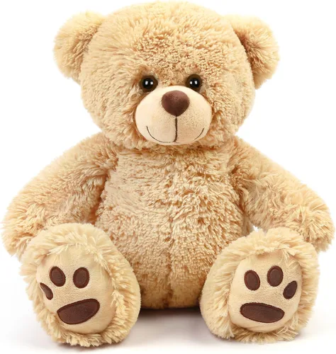 Vista 12 de LotFancy - Oso de peluche de 20.0 pulgadas, lindo oso de peluche con huellas, regalo para niños bebés pequeños en baby shower, cumpleaños Cute