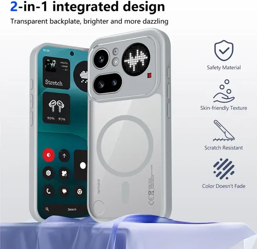 Vista 670 de Funda magnética transparente compatible con Xiaomi 17T, color negro 2 en 1 PC + TPU cubierta de teléfono a prueba de golpes, carcasa protectora