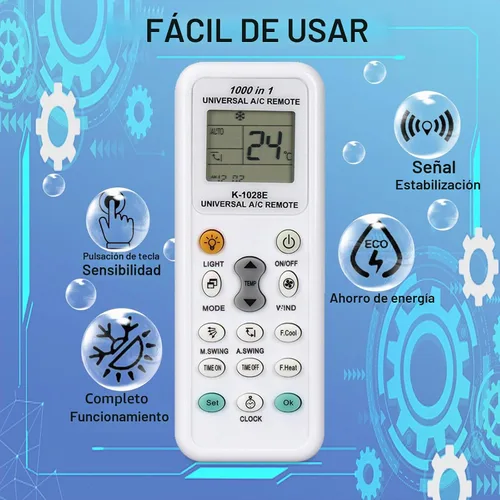 Vista 5 de K-1028E Control remoto universal de aire acondicionado para LG, Midea, Fujitsu, Panasonic, Samsung Air Condition, 1000 en 1 controlador de A/C