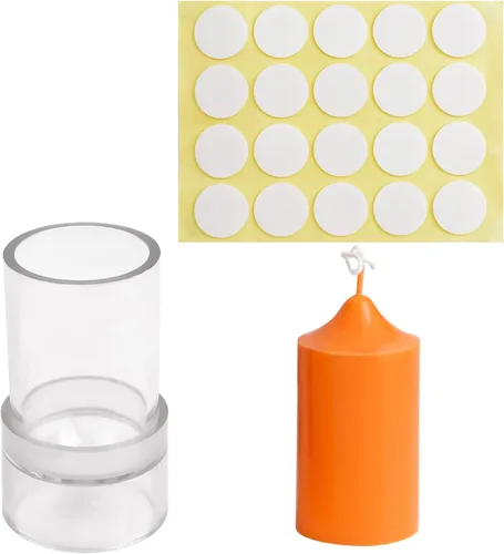 Vista 7 de WANDIC 1 molde para velas, moldes cilíndricos de plástico transparente, velas de mesa de emergencia para iglesia, Navidad, día de San Valentín