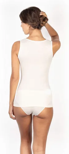 Vista 3 de EGI Camiseta sin mangas de seda de lana merina de lujo. Fabricada con orgullo en Italia.