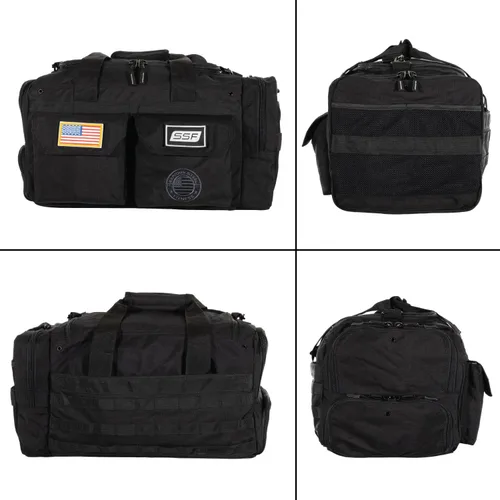 Vista 7 de Serious Steel Fitness Bolsa de gimnasio de nailon 1000D resistente (Mid BUD - Negro)