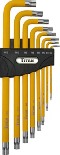 Vista 5 de Titan 12734 Juego de llaves de brazo extralargo resistente a manipulaciones de 5 lóbulos, 10 piezas