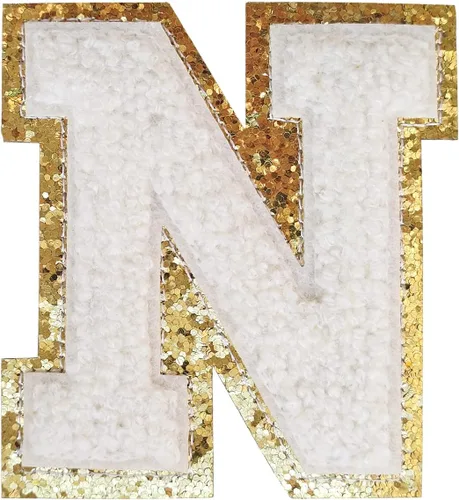 Vista 95 de 3Pcs Letter Patches Varsity Glitters Chenille,SPRT Iron on Blue Letter Patch,Alphabet Cloth Patch for Team Costume Decoration 3.1in Height S