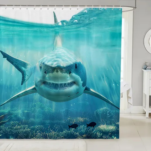 Vista 7 de Feelyou Cortina de ducha con diseño de gato para decoración de baño, bonita cortina de baño para puestos de bañeras, accesorios de baño divertidos