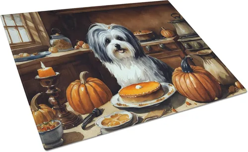 Vista 19 de Caroline's Treasures DAC1720LCB Affenpinscher - Tabla de cortar de vidrio con calabazas para cocina de otoño, grande, decorativa, de vidrio