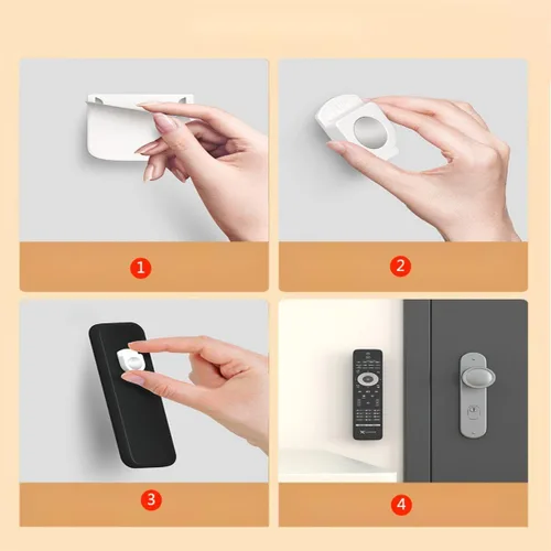 Vista 3 de Magnetic Remote Control Holder Wall Mount, 5 Pcs Upgrade Remote Control Organizers Storage Self-Adhesive TV Remote Control Rack for Back of TV (Gray)