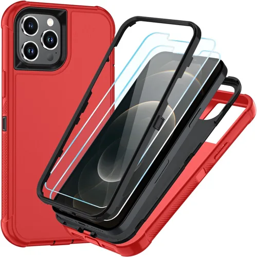 Vista 70 de SunStory Funda compatible con iPhone 11 con protector de pantalla HD, 3 capas de alta resistencia de cuerpo completo, funda protectora híbrida 3