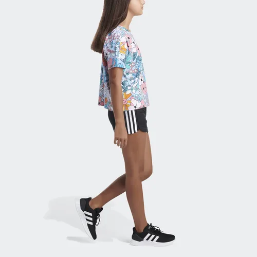 Vista 3 de adidas Camiseta AOP de manga corta para niña, clear sky