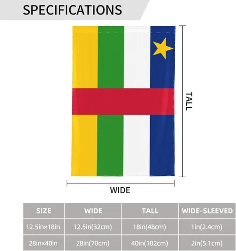 Vista 7 de Flag of the Central African Republic Garden Flag 12.5"x18" Inch Double Sided Garden Flags Home Lawn Outdoor Decor Flags Party Banner Welcome Flag