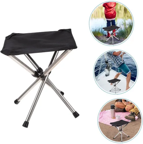 Vista 4 de Portable Folding Stool Outdoor Camping Chair Canopy Lightweight and Foldable