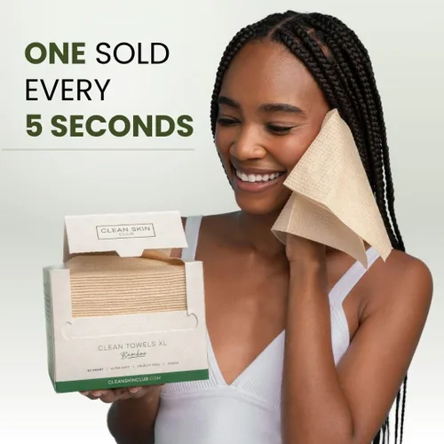 Vista 8 de Clean Skin Club Bamboo Viscose Clean Towels XL 100% USDA Toalla facial a base de biológicas USDA, toalla facial desechable, toallitas secas
