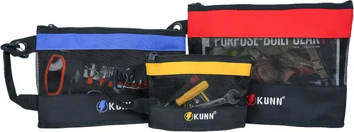 Vista 12 de KUNN Tool Bag Zipper Pouch 3 Pack - Heavy Duty Utility Tool Storage Organizer with Carabiner for DIY,Electrician,Accessories and Travel