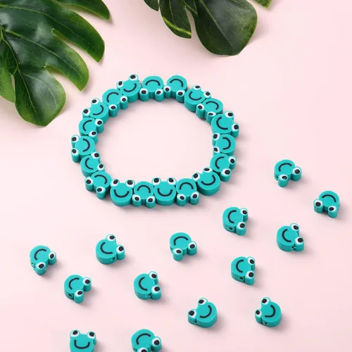 Vista 48 de 100 cuentas espaciadoras de arcilla polimérica para el Día de la Independencia del 4 de julio para hacer joyas, manualidades, pulseras, collares